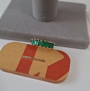 Emerald baguette shape band ring